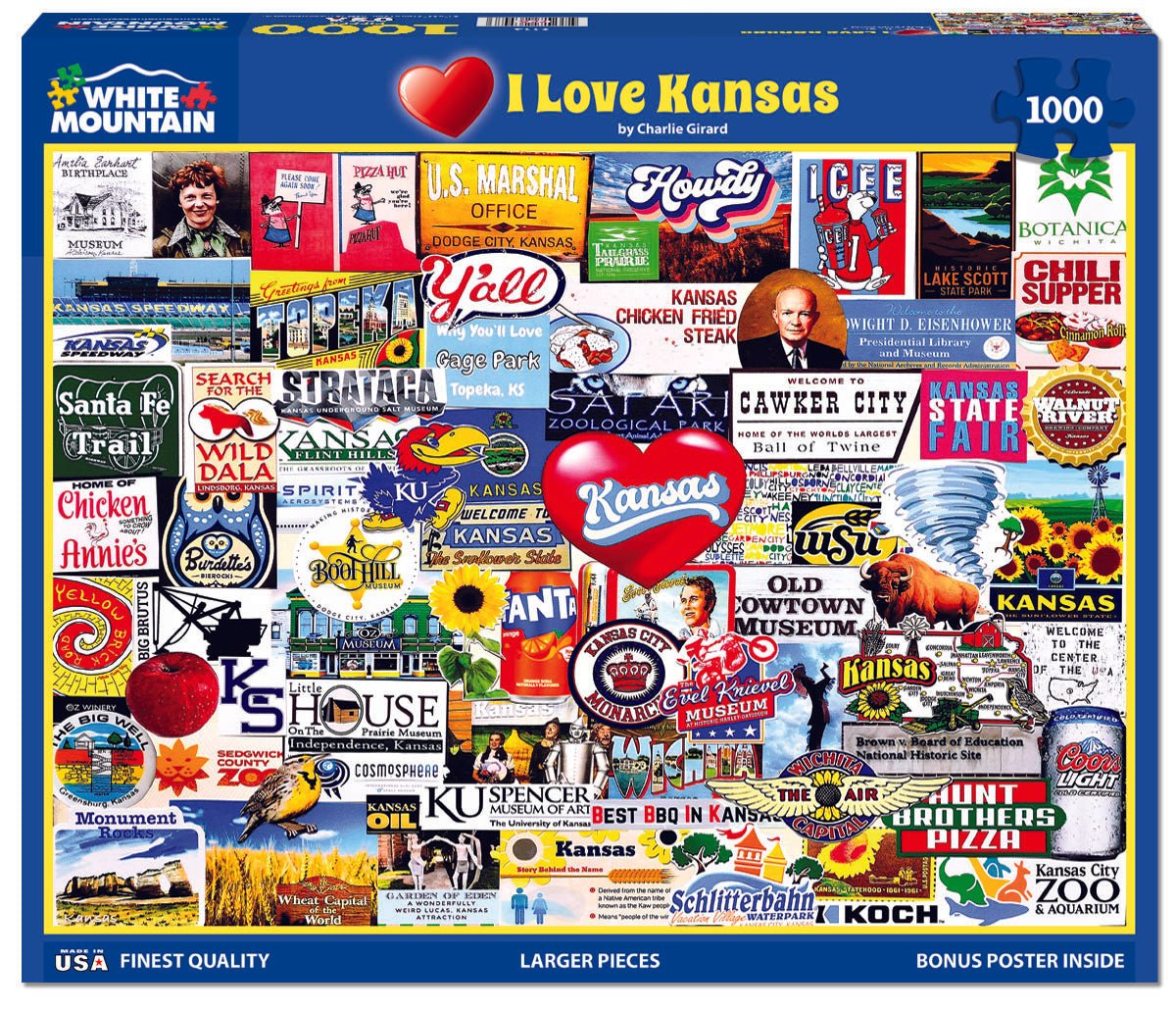 I Love Kansas (2114pz) - 1000 Piece Jigsaw Puzzle