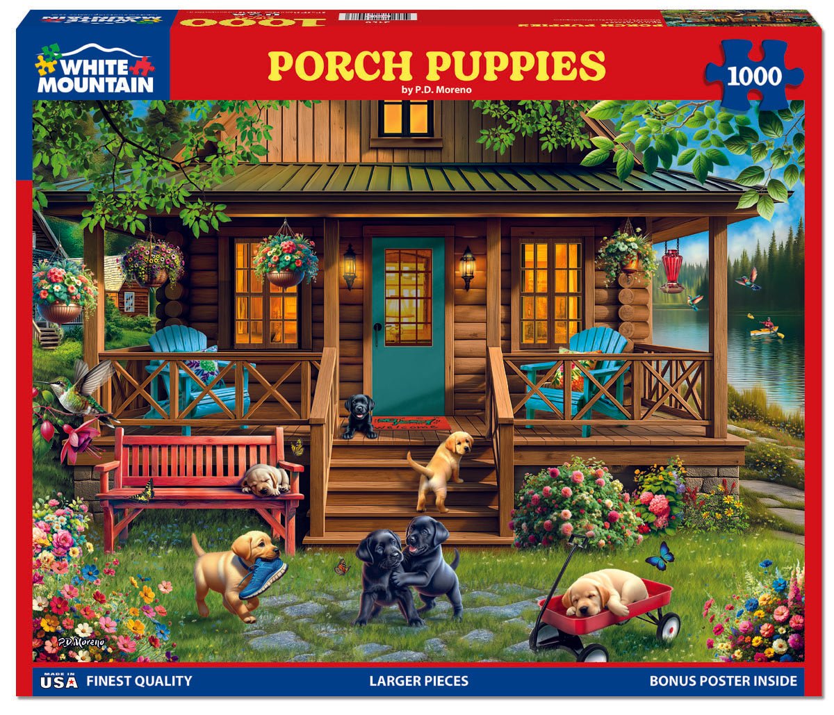 Porch Puppies (2158pz) - 1000 Piece Jigsaw Puzzle
